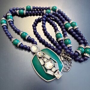 Lia Sophia Toni Ann Retired Art Deco Long Beaded Necklace